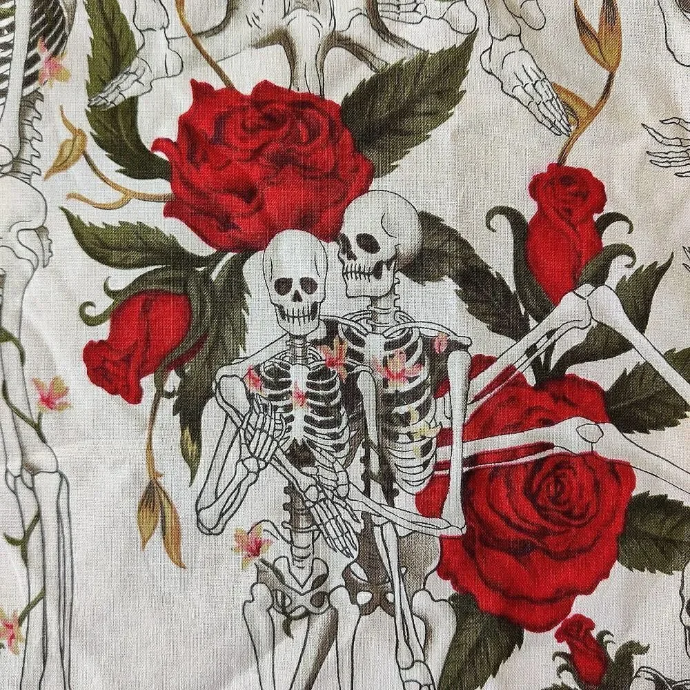 Skeletons and Roses Retro Hostess Apron